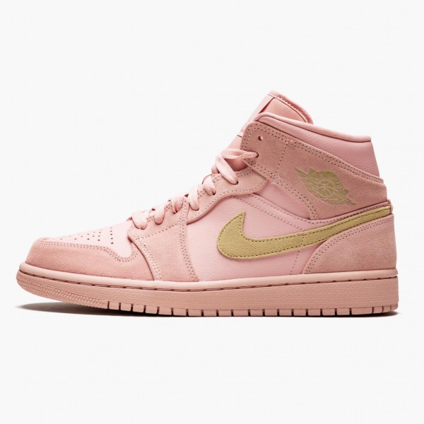 Damen/Herren Air Jordan 1 Mid Coral Gold 852542-600 Turnschuhe