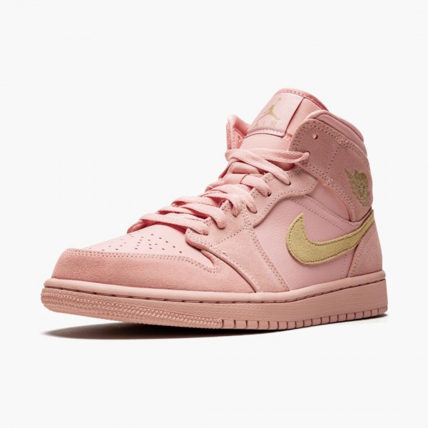 Damen/Herren Air Jordan 1 Mid Coral Gold 852542-600 Turnschuhe