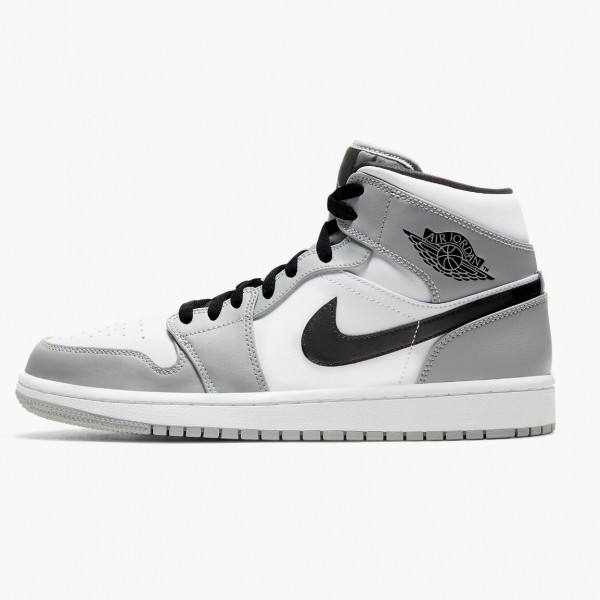 Damen/Herren Air Jordan 1 Mid Light Smoke Grey 554724-092 Turnschuhe