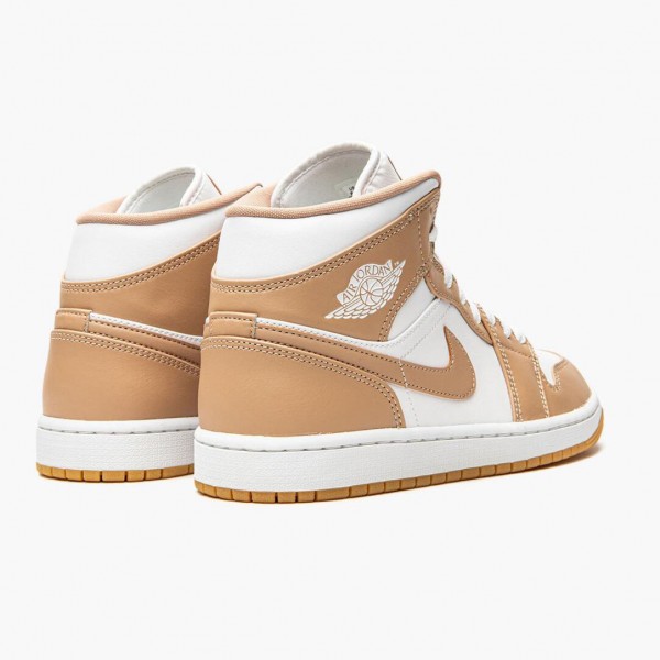 Damen/Herren Air Jordan 1 Mid Tan Gum 554724-271 Turnschuhe