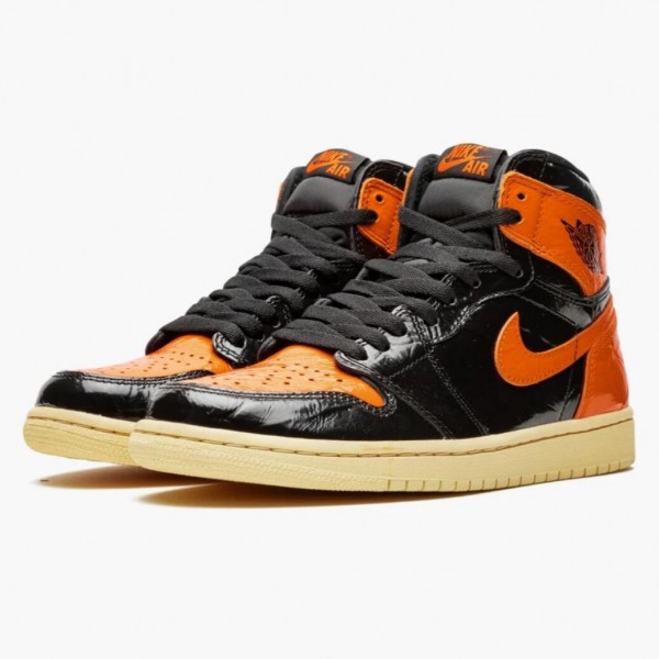 Herren Air Jordan 1 Retro Shattered Backboard SchwarzPale Vanilla Starfish 555088-028 Turnschuhe