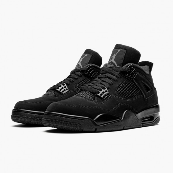 Damen/Herren Air Jordan 4 Retro Schwarz Cat CU1110-010 Turnschuhe