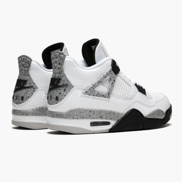 Herren Air Jordan 4 Retro OG Weiß Cement 840606-192 Turnschuhe