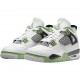 Herren Air Jordan 4 Retro Weiß Oil Grün Dark Ash AQ9129-103 Turnschuhe