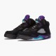 Damen/Herren Air Jordan 5 Retro Schwarz Grape 136027-007 Turnschuhe