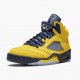 Damen/Herren Air Jordan 5 Retro Michigan 2019 AmarilloCollege Navy CQ9541-704 Turnschuhe