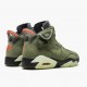 Damen/Herren Travis Scott x Air Jordan 6 Retro Olive CN1084-200 Turnschuhe