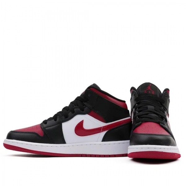 Nike Air Jordan 1 Mid "Bred Toe" Damen/Herren AJ1 Sneakers 554725-066