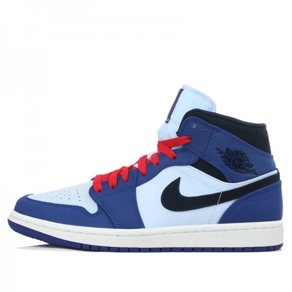 Nike Air Jordan 1 Mid "Deep Royal Blue Black" Damen/Herren AJ1 Sneakers 852542-400