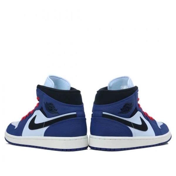 Nike Air Jordan 1 Mid "Deep Royal Blue Black" Damen/Herren AJ1 Sneakers 852542-400