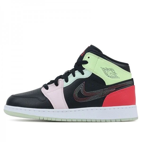 Nike Air Jordan 1 Mid "Glow-In-The-Dark" GS AJ1 Sneakers AV5174-076