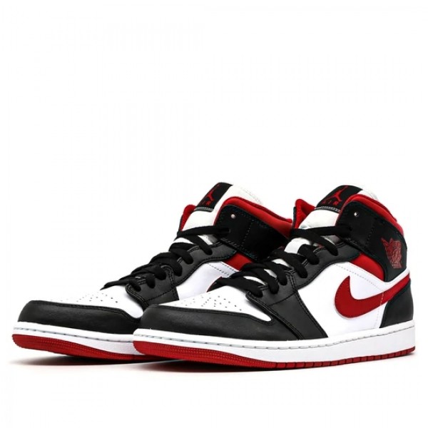 Nike Air Jordan 1 Mid "Gym Red Black White" Damen/Herren AJ1 Sneakers 554724-122