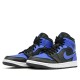 Nike Air Jordan 1 Mid "Hyper Royal Tumbled Leather" Damen/Herren AJ1 Sneakers 554724-077