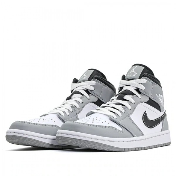 Nike Air Jordan 1 Mid "Light Smoke Grey Anthracite" Damen/Herren AJ1 Sneakers 554724-078