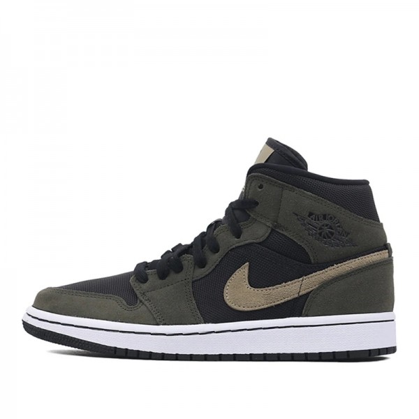 Nike Air Jordan 1 Mid "Military Olive" Damen/Herren AJ1 Sneakers BQ6472-030