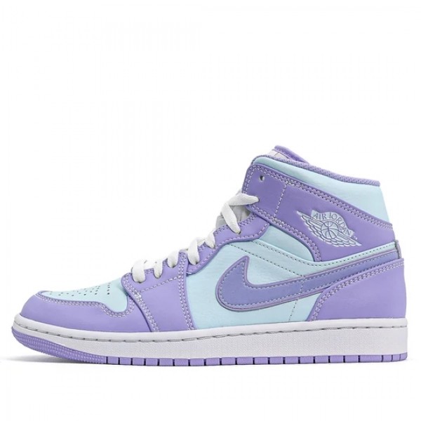 Nike Air Jordan 1 Mid "Purple Aqua" Damen/Herren AJ1 Sneakers 554724-500