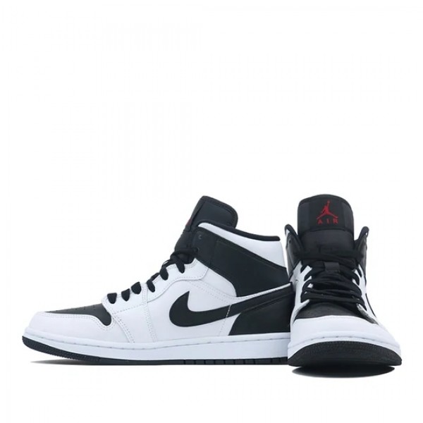 Nike Air Jordan 1 Mid "Reverse Black Toe" Damen/Herren AJ1 Sneakers BQ6472-101