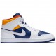 Nike Air Jordan 1 Mid "Royal Blue Laser Orange" Damen/Herren AJ1 Sneakers 554724-131