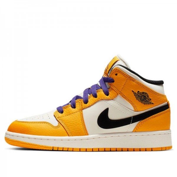 Nike Air Jordan 1 Mid SE "Lakers" Damen/Herren AJ1 Sneakers BQ6931-700