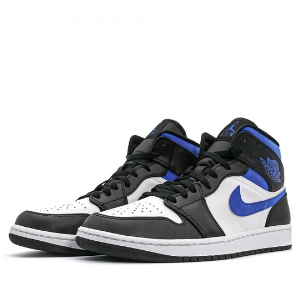 Nike Air Jordan 1 Mid "White Black Racer Blue" Herren/Damen AJ1 Sneakers 554724-140