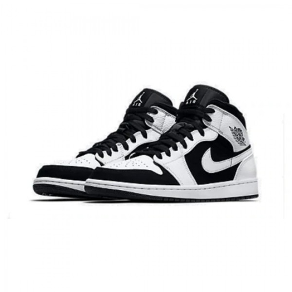 Nike Air Jordan 1 Mid "White Black" Damen/Herren AJ1 Sneakers 554725-113