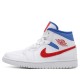 Nike Air Jordan 1 Mid "White Red Royal" Damen/Herren AJ1 Sneakers BQ6472-164