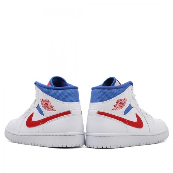 Nike Air Jordan 1 Mid "White Red Royal" Damen/Herren AJ1 Sneakers BQ6472-164