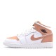 Nike Air Jordan 1 Mid "White Rose Gold" GS AJ1 Sneakers 555112-190