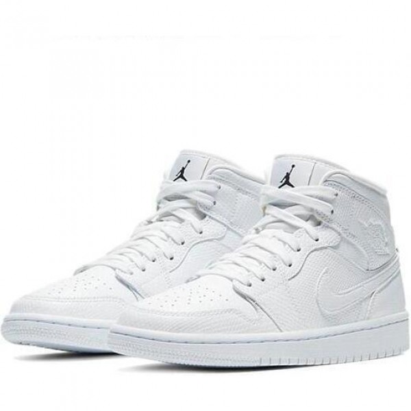 Nike Air Jordan 1 Mid "White Snakeskin" Damen/Herren AJ1 Sneakers BQ6472-110