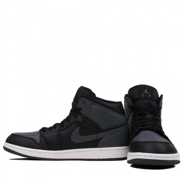 Nike Air Jordan 1 Retro Mid "Black Dark Grey" Herren/Damen AJ1 Sneakers 554724-041