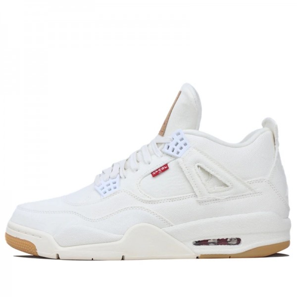 Nike Air Jordan 4 Retro "Levi's White" Herren/Damen AJ4 Sneakers AO2571-100