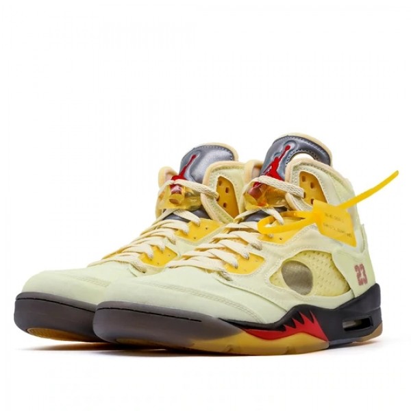 Nike Air Jordan 5 Retro "OFF-WHITE Sail" Herren AJ5 Sneakers DH8565-100