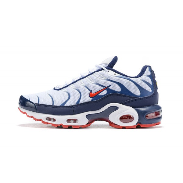 Herren Air Max Plus Tn QS Weiß Blau und Rot Schuhe