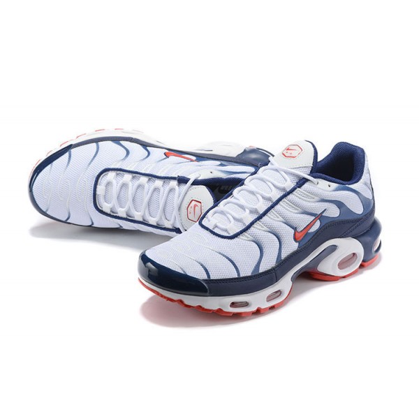 Herren Air Max Plus Tn QS Weiß Blau und Rot Schuhe