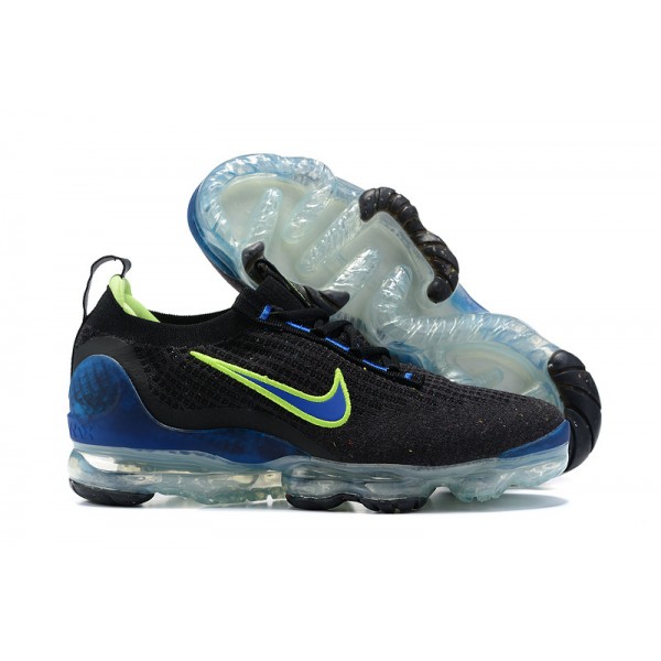 Damen/Herren Air VaporMax 2021 Flyknit Schwarz Grün und Blau Schuhe