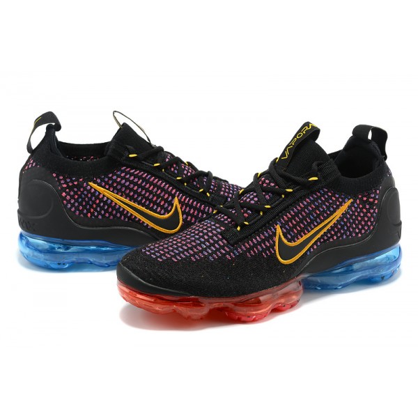 Damen/Herren Air VaporMax 2021 Flyknit Schwarz Rot und Blau Schuhe