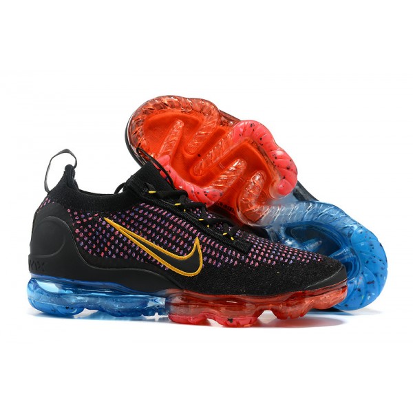 Damen/Herren Air VaporMax 2021 Flyknit Schwarz Rot und Blau Schuhe