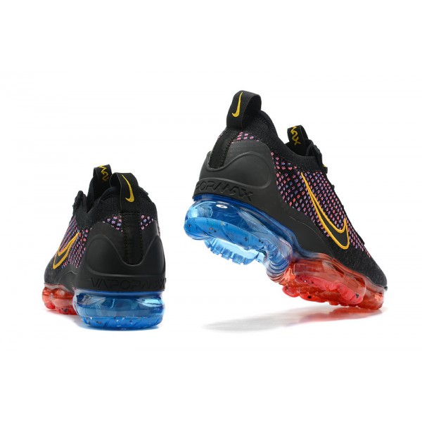 Damen/Herren Air VaporMax 2021 Flyknit Schwarz Rot und Blau Schuhe