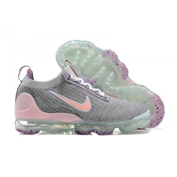 Damen/Herren Air VaporMax 2021 Flyknit Grau und Rosa Schuhe