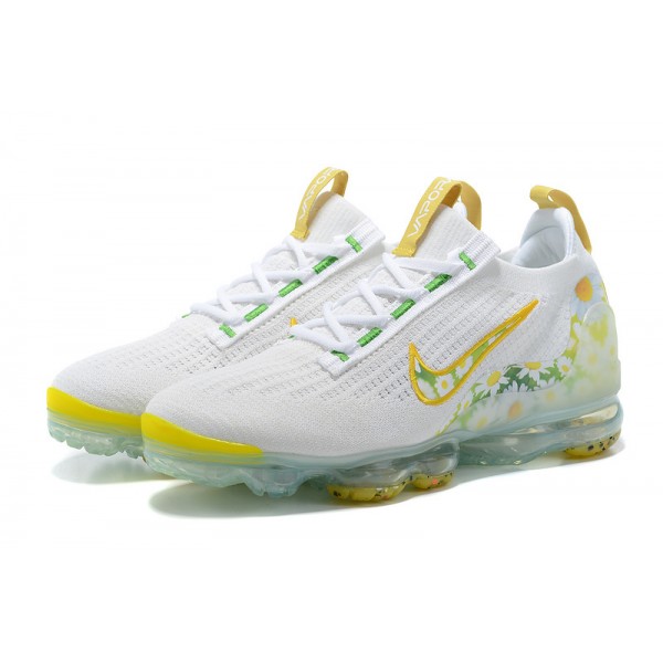 Damen/Herren Air VaporMax 2021 Flyknit Weiß Gelb Schuhe