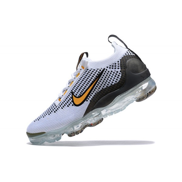 Damen/Herren Air VaporMax 2021 Flyknit Weiß Gelb und Schwarz Schuhe