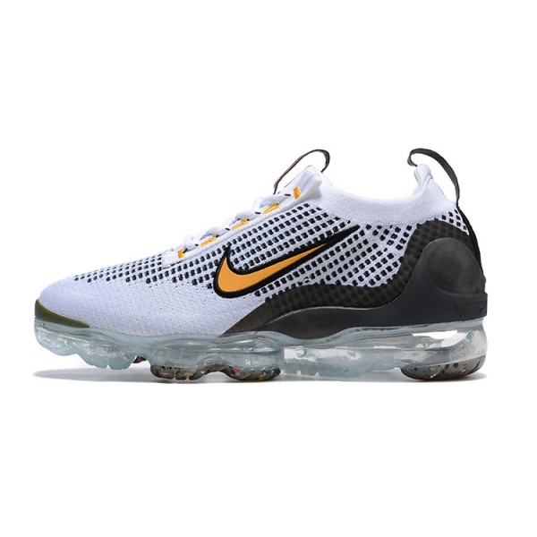 Damen/Herren Air VaporMax 2021 Flyknit Weiß Gelb und Schwarz Schuhe