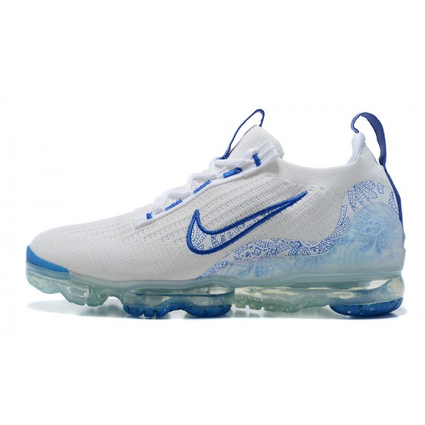 Damen/Herren Air VaporMax 2021 Flyknit Weiß und Blau Schuhe