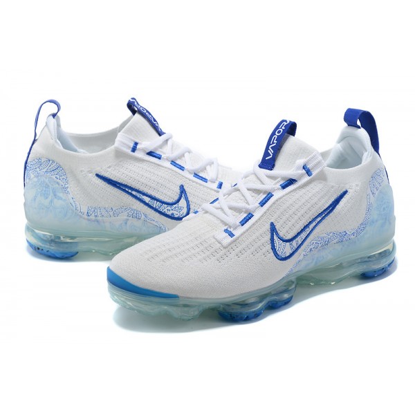 Damen/Herren Air VaporMax 2021 Flyknit Weiß und Blau Schuhe