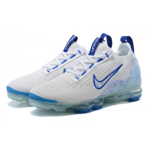 Damen/Herren Air VaporMax 2021 Flyknit Weiß und Blau Schuhe