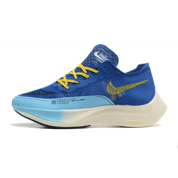 Herren ZoomX VaporFly NEXT% Blau Gelb Schuhe 