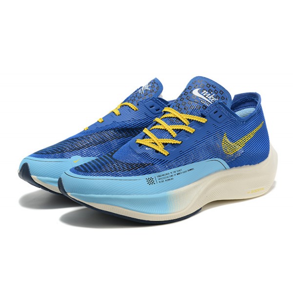 Herren ZoomX VaporFly NEXT% Blau Gelb Schuhe 