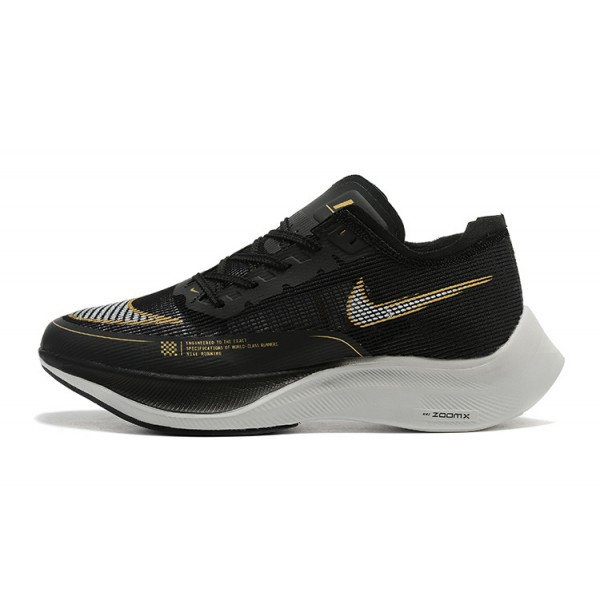 Damen/Herren ZoomX VaporFly NEXT% Schwarz Gold Schuhe 