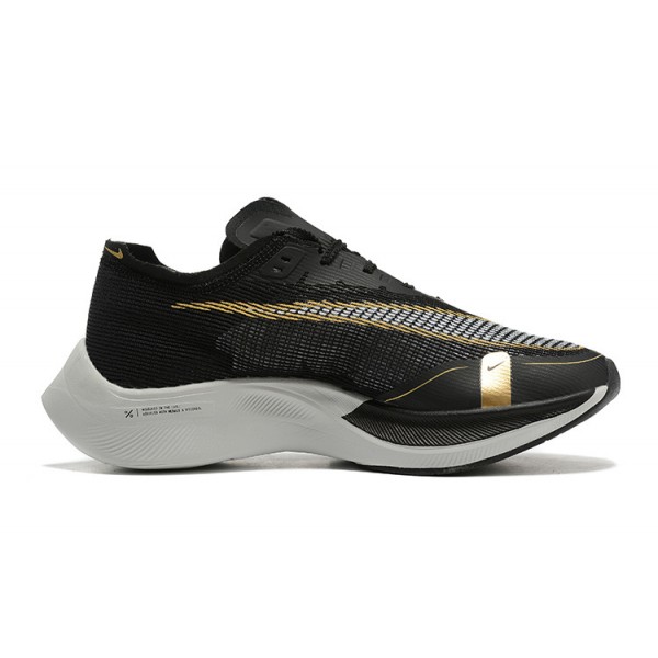 Damen/Herren ZoomX VaporFly NEXT% Schwarz Gold Schuhe 