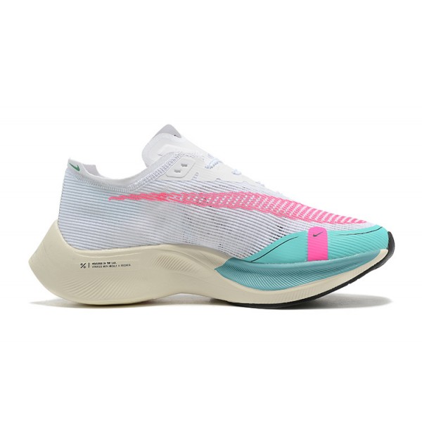 Damen/Herren ZoomX VaporFly NEXT% Weiß Rosa Schuhe 